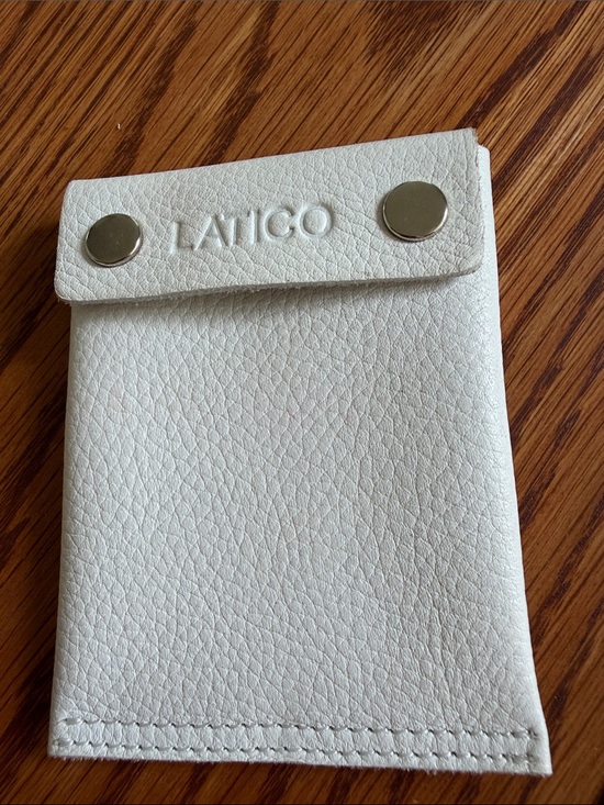 latico Accessories - latico White Pebbled Leather Snap Pouch